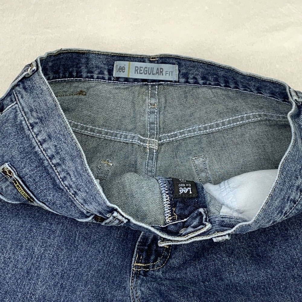 Lee Men Jeans Med Blue Size 33x30 Reg Fit Straight - Picture 4 of 5